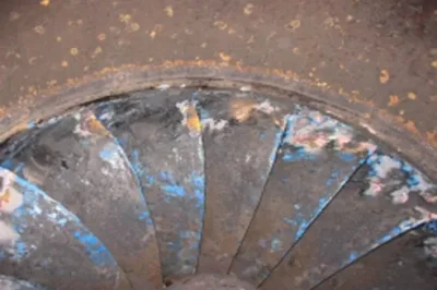 水利涡轮转子穿孔修复工程（涡轮转子表面聚合物防腐涂层修复图例）