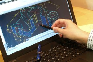 使用 CAD 软件进行碳纤维设计。