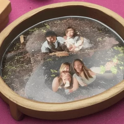 树脂烟灰缸怎么放画？