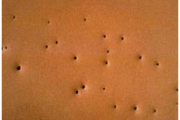 混凝土涂膜中的针孔。