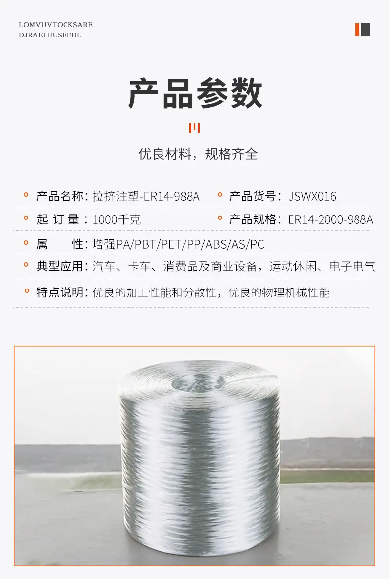 巨石988A热塑性塑料用无捻粗纱（巨石988a玻纤纱，标准产品，FDA认证）